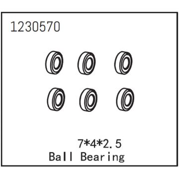 Absima Ball Bearing 7*4*2.5 (6) (AB1230570)