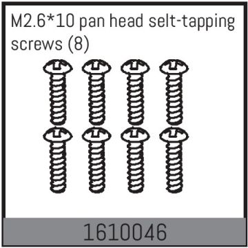 Absima M2.6*10 Pan Head Selt-Tapping Screws (8) (AB1610046)