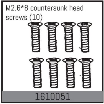Absima M2.6*8 Countersunk Head Screws (10) (AB1610051)