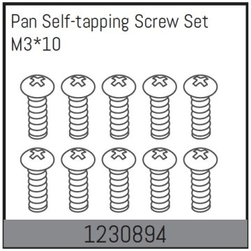 Absima M3*10 Pan Self-Tapping Screw Set (10) (AB1230894)