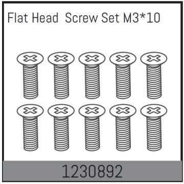 Absima M3*10 Flat Head Screw Set (10)
 (AB1230892)