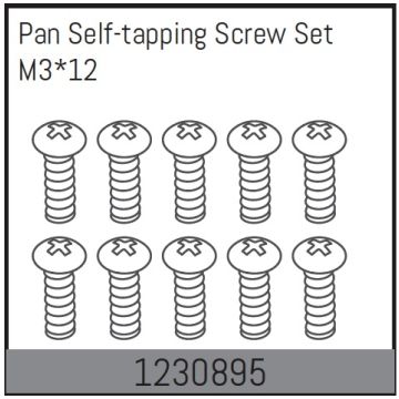 Absima M3*12 Pan Self-Tapping Screw Set (10) (AB1230895)