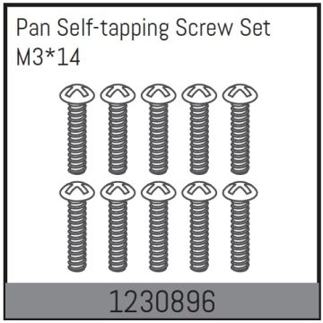 Absima M3*14 Pan Self-Tapping Screw Set (10) (AB1230896)