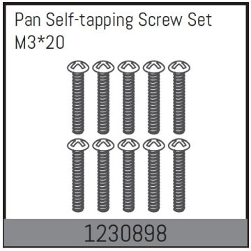 Absima M3*20 Pan Self-Tapping Screw Set (10) (AB1230898)