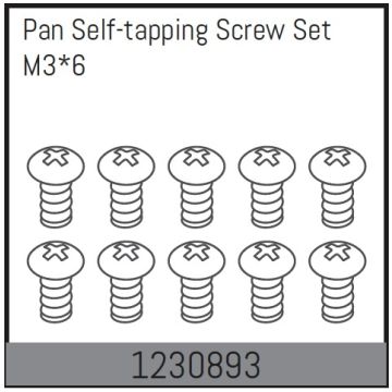 Absima M3*6 Pan Self-Tapping Screw Set (10) (AB1230893)