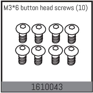 Absima M3*6 Button Head Screws (10) (AB1610043)