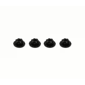 MR33 Aluminum Large Serrated Wheel Nut 4,0mm - Black (4) (MR33-WN2-4)