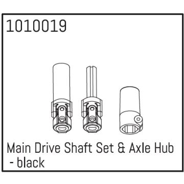 Absima Main Drive Shaft Set & Axle Hub - black