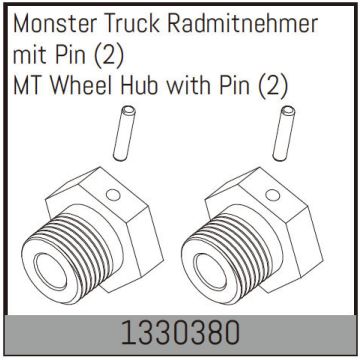 Absima Mt Wheel Hub With Pin (2) (AB1330380)