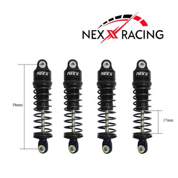 Nexx Racing 58mm Oil Shocks (4pcs) Arrma 1:18 GRANITE/ TYPHON/ MOJAVE (NX-420-B)