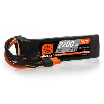 Spektrum 2200mAh 3S 11.1V 100C Smart LiPo Battery; IC3 (O-SPMX22003S100)