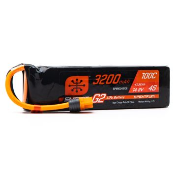 Spektrum 14.8V 3200mAh 4S 100C Smart G2 LiPo Battery: IC3 (O-SPMX324S100)