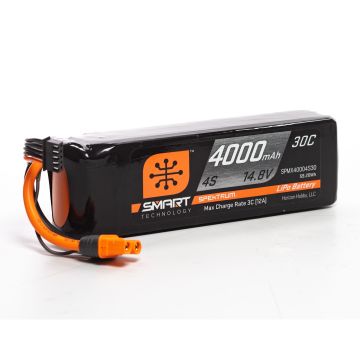 Spektrum 4000mAh 4S 14.8V Smart LiPo Battery 30C; IC3 (O-SPMX40004S30)