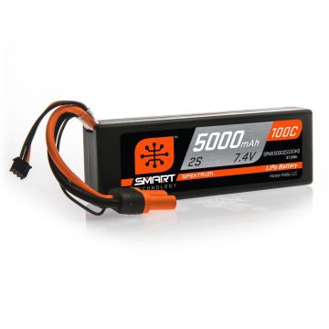Spektrum 5000mAh 2S 7.4V 100C Smart LiPo Hardcase; IC3 (O-SPMX50002S100H3)