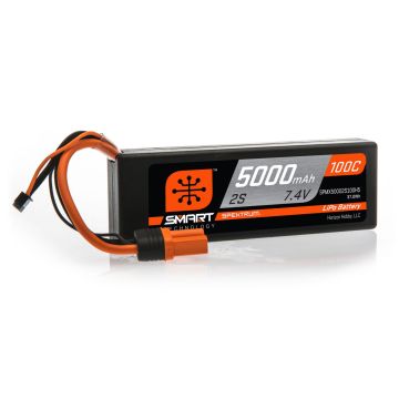 Spektrum 5000mAh 2S 7.4V 100C Smart LiPo Hardcase; IC5 (O-SPMX50002S100H5)