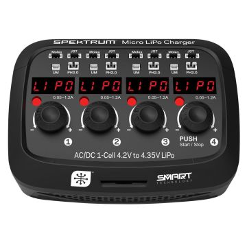 Spektrum Smart Micro 4 port AC/DC 1S LiPo Charger (O-SPMXC1040I)