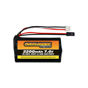Overlander 2200mAh 7.4V 2S Li-Ion JR Connector (UDIRC UPGRADE BATTERY) (OL3117JR)