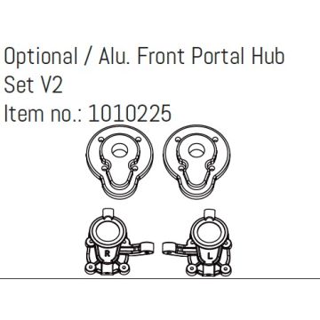 Absima Opt. Alu Front Portal Hub Set V2 - EVO/GOAT
