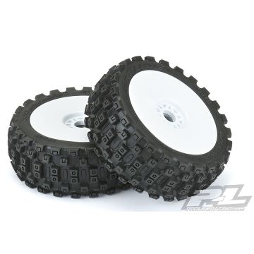 Proline Badlands MX M2 Pre Mount Velocity White Wheels (Pr) (G-PRO9067-31)
