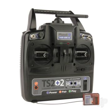 Planet TS2+2 2.4GHz 2 Channel Stick Transmitter with 2 Aux Channels with 6-channel Rx (PLAT02101)