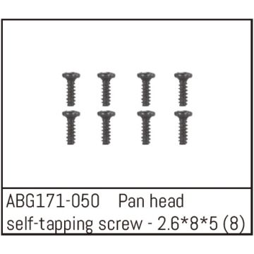 Absima Pan Head Self-Tapping Screw M2.6*8*5 (8) (ABG171-050)