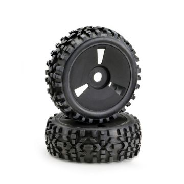 Absima Wheel Set Buggy Disc "Dirt" black 1:8 (2) (AB2520018)