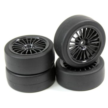 Absima Wheel Set Onroad "15 Spoke / Slick" black 1:10 (4 pcs) (AB2510001)
