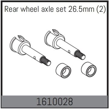 Absima Rear Wheel AXLe Set 26.5mm (2) (AB1610028)