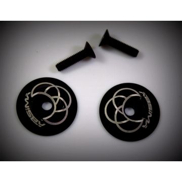 Absima Aluminium Rear Wing Washer, Black (2) (AB2440043)