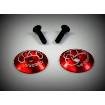 Absima Aluminium Rear Wing Washer, Red (2) (AB2440042)