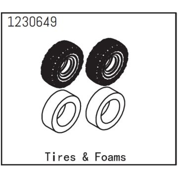 Absima Tire And Foam - Sherpa (2) (AB1230649)