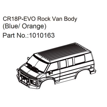 Absima Rock Van Body (blue/orange) - EVO 1:18