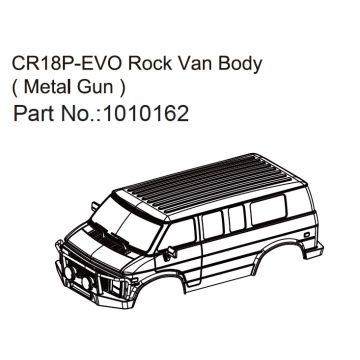 Absima Rock Van Body (silver/black) - EVO 1:18