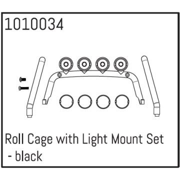 Absima Roll Cage with Light Mount Set - black