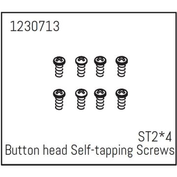 Absima Button Head Self-Tapping Screws St2*4 (8) - Khamba (AB1230713)