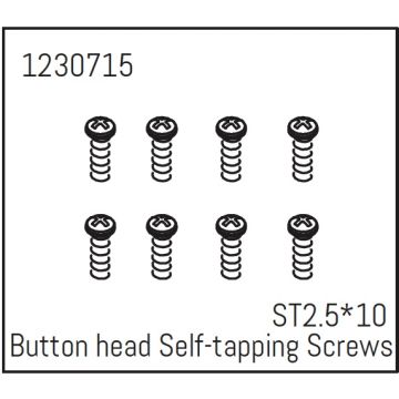 Absima Button Head Self-Tapping Screws St2.5*10 (8) - Khamba (AB1230715)