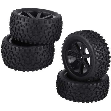 SC Models 1:10 Off Road Wheel Set 7 Spoke -12mm Hex - Black (SC6635)