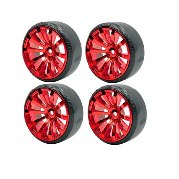 SC Models 1:10 On Road Drift 10 Spoke Wheel - Chrome Red  4pcs (SCDFT1003RE)