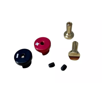 SC Models Heatsink Gold Bullet Plug Grips - 5mm - Red/Black (2) (SCDTC01601-1)