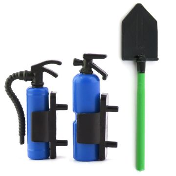 SC Models 1:10 Crawler Trench Shovel & Fire Extinguish Plastic - Blue (SCDTDP07001C)