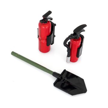 SC Models 1:10 Crawler Trench Shovel & Fire Extinguish Plastic - Red (SCDTDP07001D)