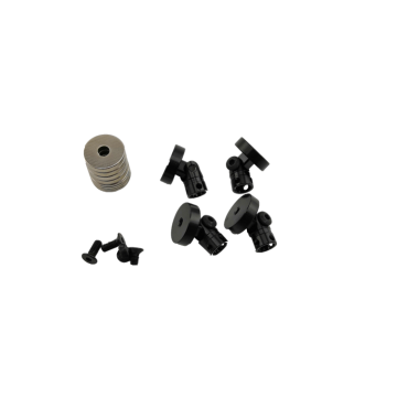 SC Models 1:10 RC Car Magnetic Invisible Body Shell Mounts - 4pcs Black (SCDTDR01002B)