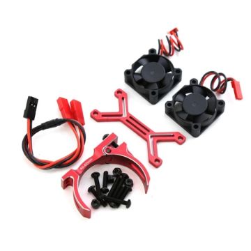 SC Models 1:8 Motor Heatsink With Dual Cooling Fan 40-42mm - Red (4274,4068,4268)(SCDTEF02010A)