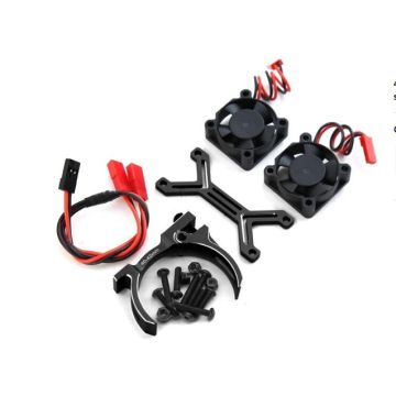 SC Models 1:8 Motor Heatsink With Dual Cooling Fan 40-42mm - Black (4274,4068,4268)(SCDTEF02010D)