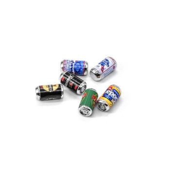 SC Models 1:24 Crawler Metal Beer Cans (6) (SCDTSCX24-127)