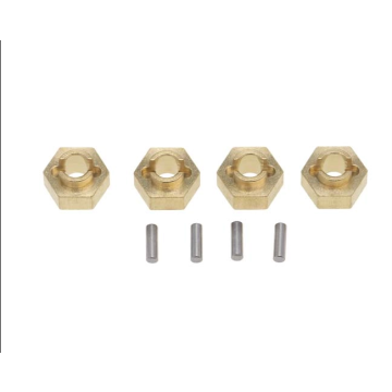 SC Models 3mm Brass Wheel Hex Adaptor (4) SCX24 (SCDTSCX24-7)