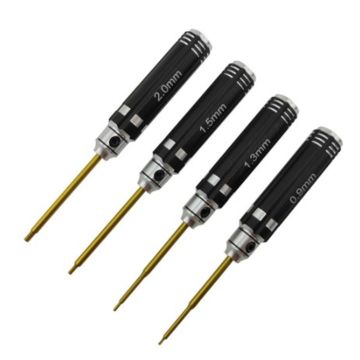 SC Models Classic Mini Allen Wrench Set - 0.9, 1.3, 1.5, 2.0mm - Black 4pcs (SCDTT04001)