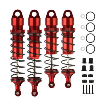 SC Models Traxxas Sledge Front & Rear Aluminium Shocks - Red (SCDTTRXSL024A)