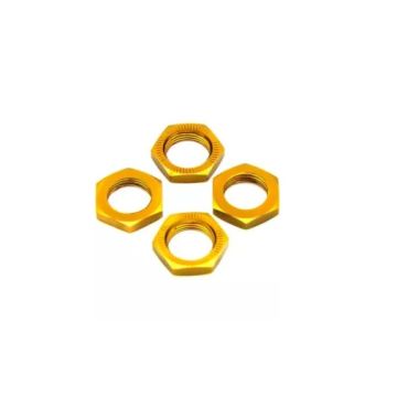 SC Models 17mm X 1.0 Gold Serrated Wheel Nuts (4Pcs) (SCKRNL170A)