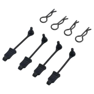 SC Models RC Car Body Clip Retainer 1:8 Scale Black (4) (SCKRSH030A)